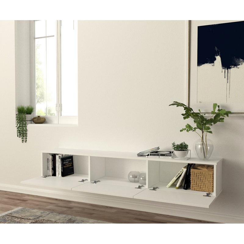 Eva 71'' W Floating Storage Credenza, White
