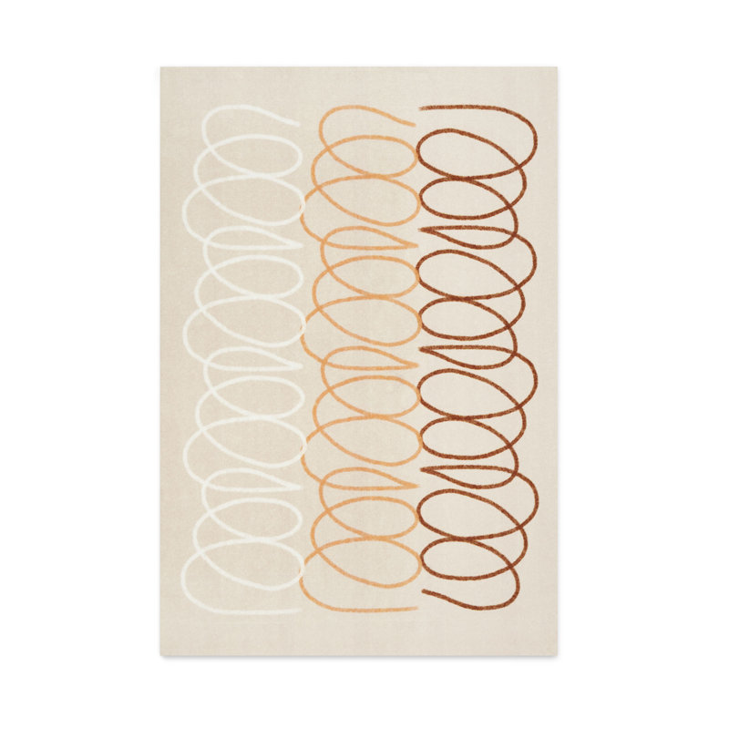 Tapis intérieur / extérieur beige rectangulaire en nylon tissé à la machine, Rectangle 5 pi 3 po x 7 pi 10 po