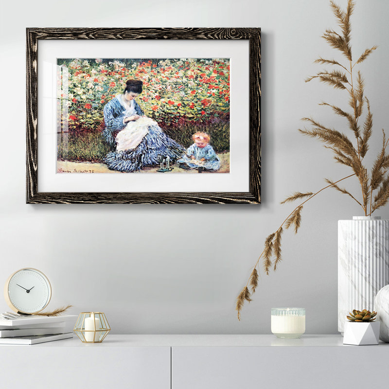 Madame Monet et son enfant par Monet, H 26 po x l 38 po x P 1,5 po, Noir