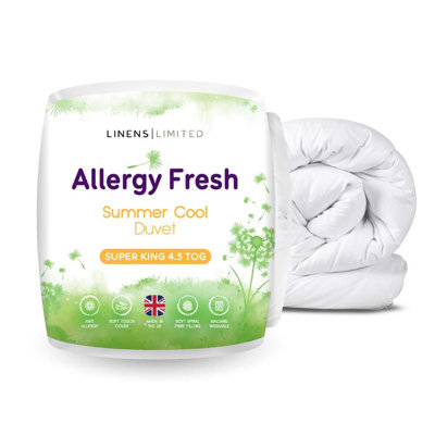 Linens Limited Allergy Fresh Duvet, Made in the UK, All Year Round Quilt, Soft and Comfy, Anti Allergy Hollowfibre, Machine Washable
