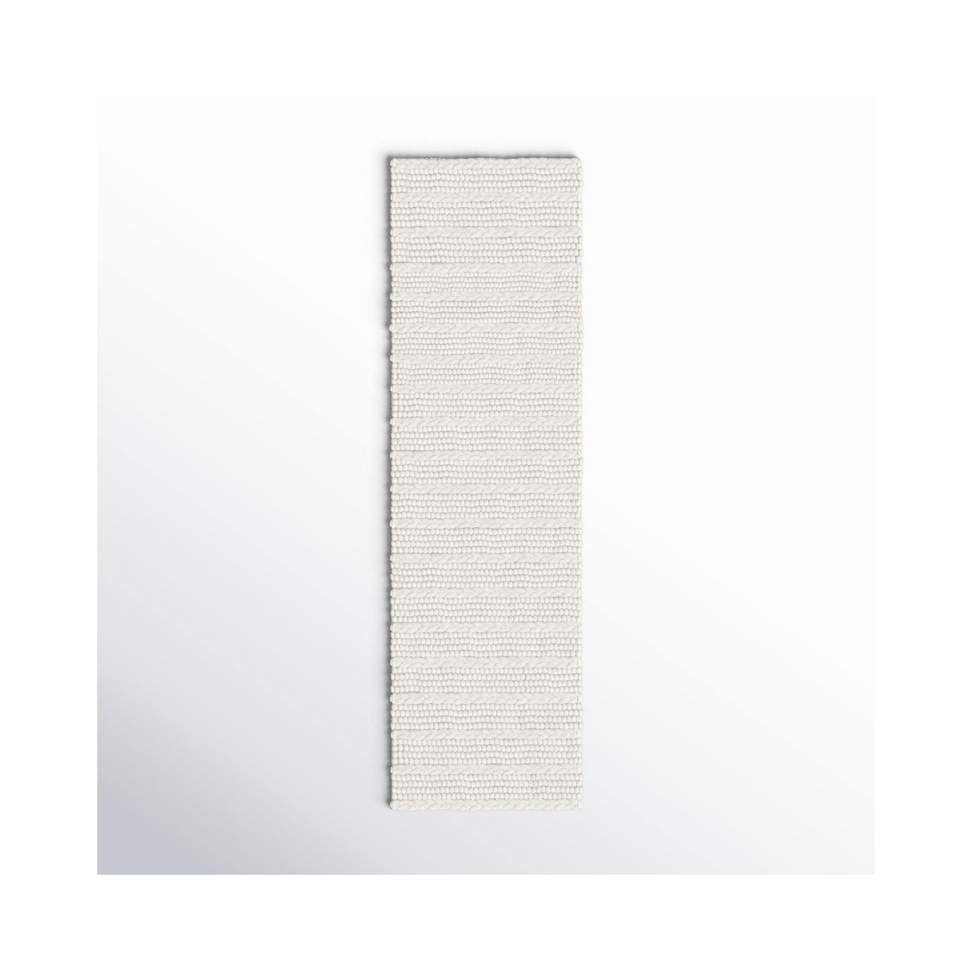 Sestina Handmade Flatweave Ivory Area Rug, Runner 2'3" x 12'