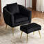 Fauteuil d'appoint en velours citrouille l 28 po d'intérieur avec repose-pieds-1655353138