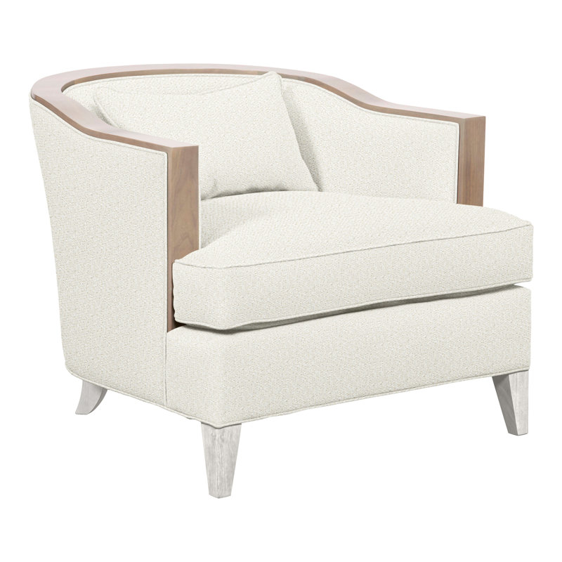 Thom Filicia Home Upholstered Barrel Chair, Casa Blanca, Kenworth Pearl Polyester