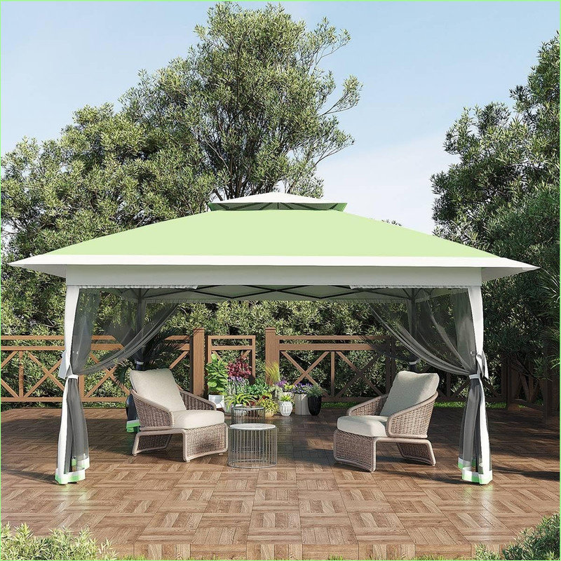 Canopy Tent 12x12Ft Outdoor Canopy Tent with Mosquito Netting, Double Roof Instant Patio Shelter Pop-Up Party Pavilion for Outside Garden, Backyard, Lawn