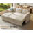 Sleeper Sectional Sofa with Pull-out Bed and Storage Chaise, Linen Blend Beige Upholstery – For Living Room-1609507356