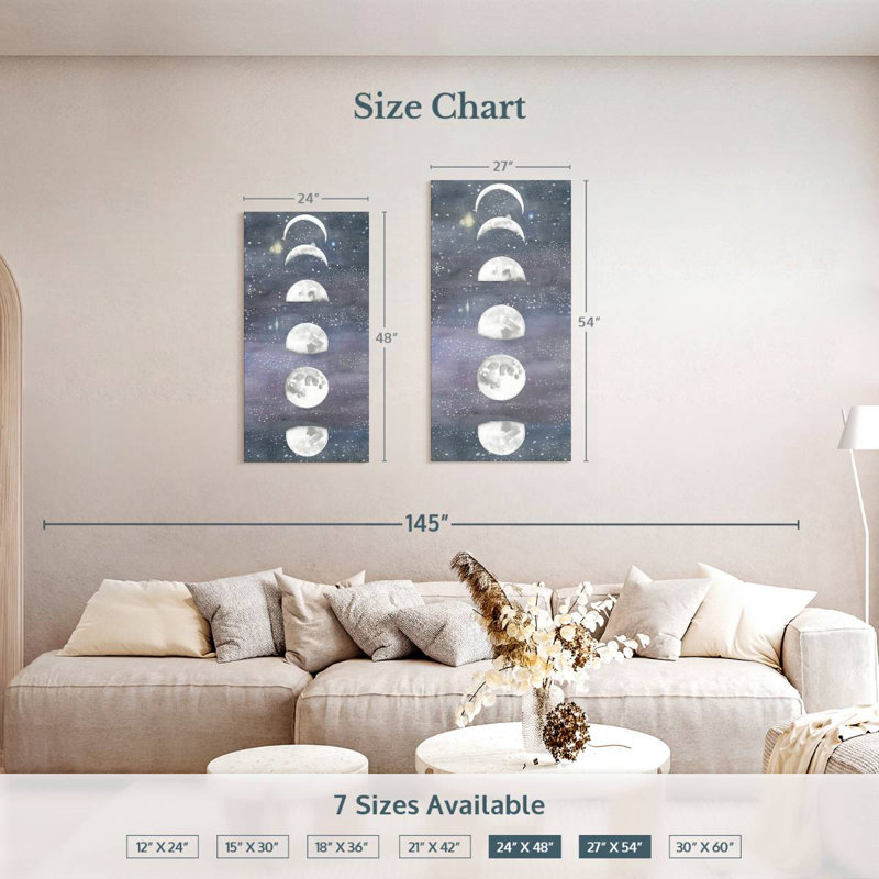 Moon Chart II, 54" H x 27" W