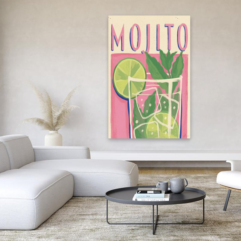 Cocktail II - Publicité cocktail, art vert, H 60 po x l 40 po