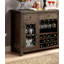 Rustic Solid Wood And Metal Server With Functional Storage, Ornate Scroll Details For Elegant Dining