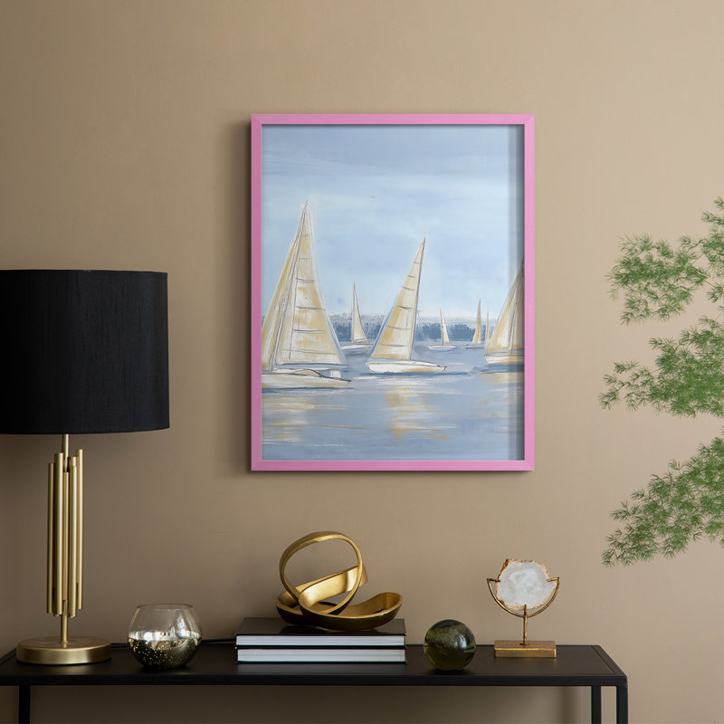 NAUTICAL Series IV, reproduction encadrée - bois massif, H 21 po x l 17 po, Rose