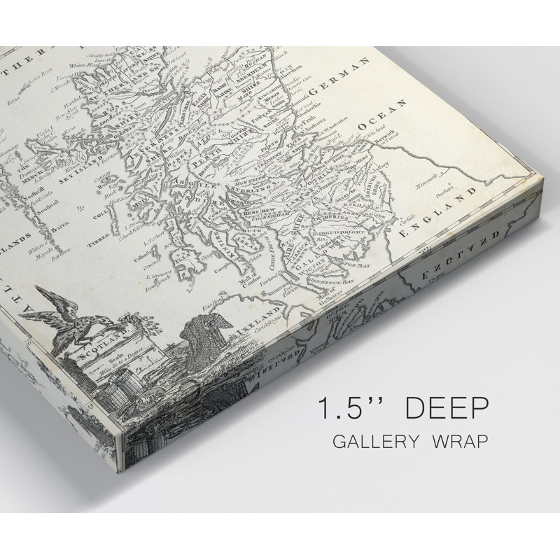 « map of écosse », impression sur toile tendue, H 32 po x l 32 po x P 1 po