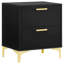 White And Gold Two-Drawer Rectangular Nightstand-1916921052
