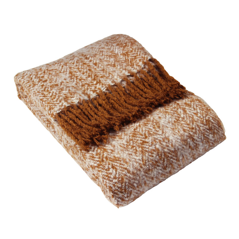 Hand Woven Throw Blanket, Gold