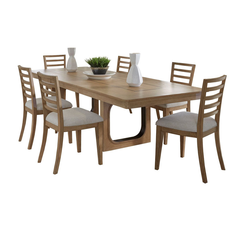 Pula 84 Inch Rectangular Table With 6 Ladderback Chairs