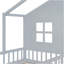 Lit simple avec canapé, lit plateforme pour enfants avec deux tiroirs et tablette de rangement, gris