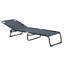 Chaise de plage pliable grise - Fauteuil d'extérieur avec 4 positions inclinables, 4 sièges réglables et respirants