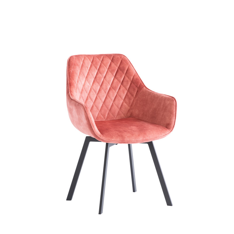45cm H Velvet Upholstered Side Chair, Pink