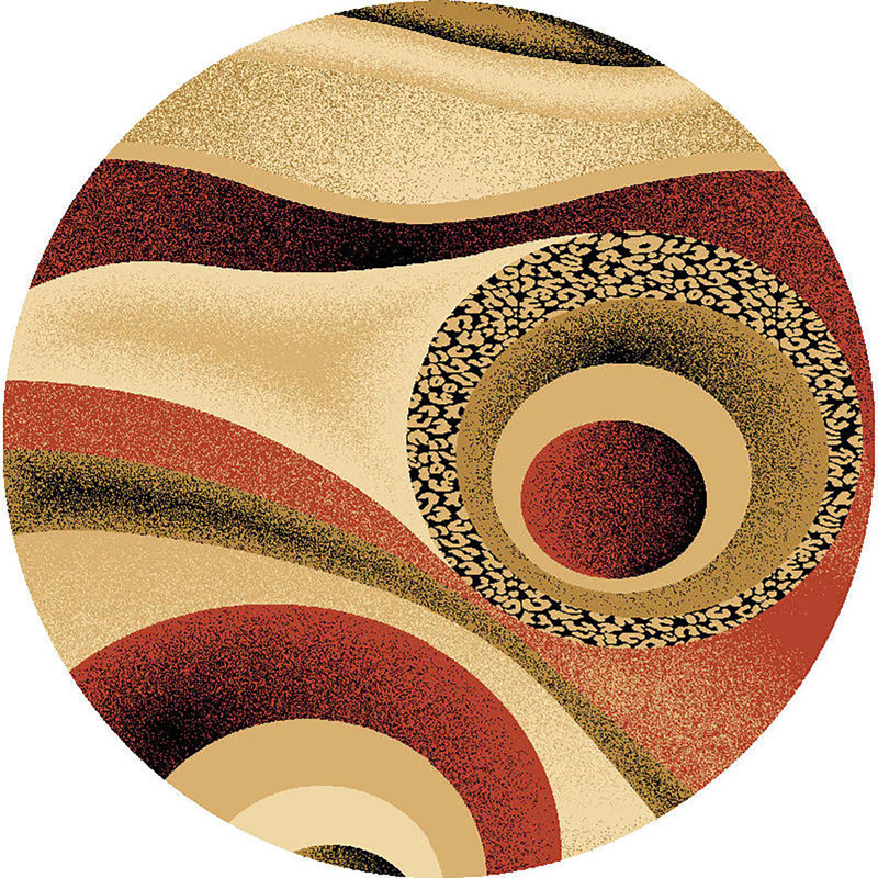 Walter Performance Abstract Indoor Rug, Round 6'6"
