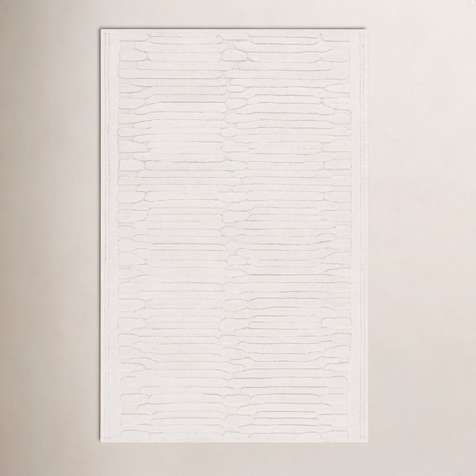 Elona Ivory Hand-Tufted Abstract Wool Rug, Rectangle 8' x 10'