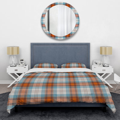 Blue/Brown Microfiber 3 Piece Duvet Cover Set