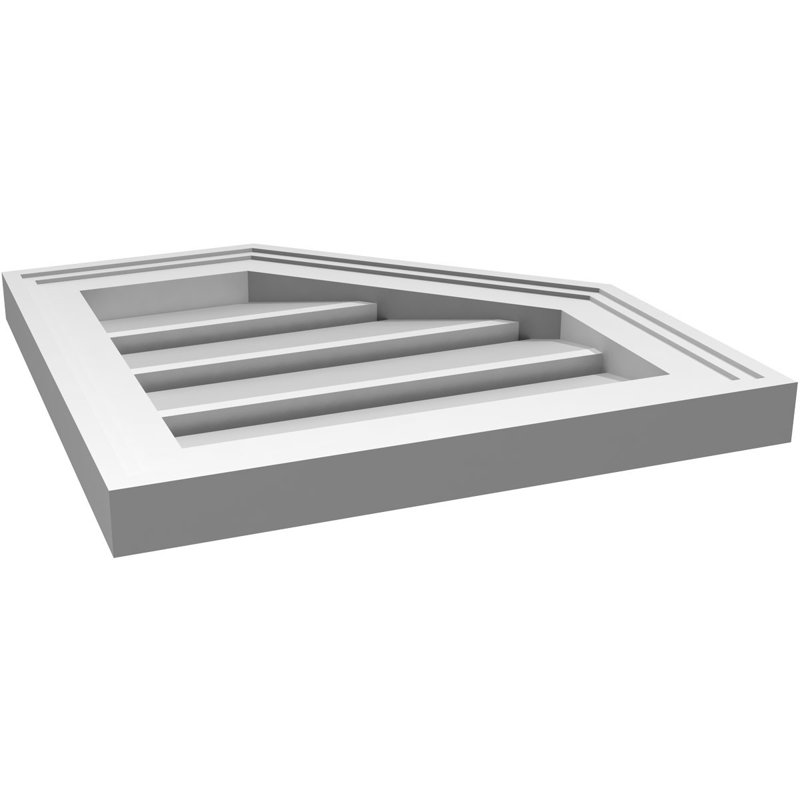 Évent en poire fonctionnel en demi-octogone à droite en uréthane Signature, H 16 po x l 16 po x P 1,5 po
