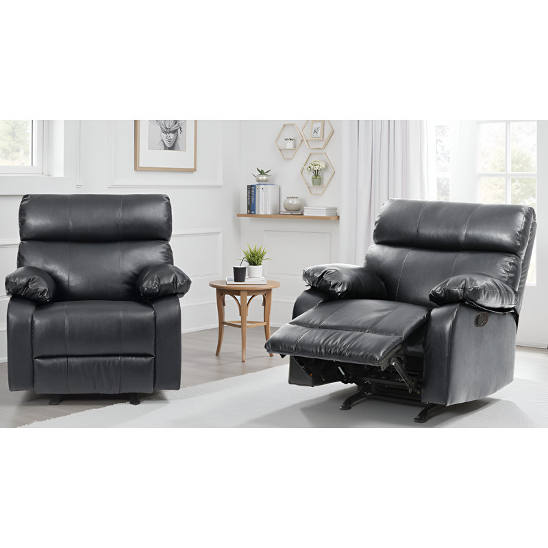 Ensemble de 2 fauteuils inclinables Larache, Noir