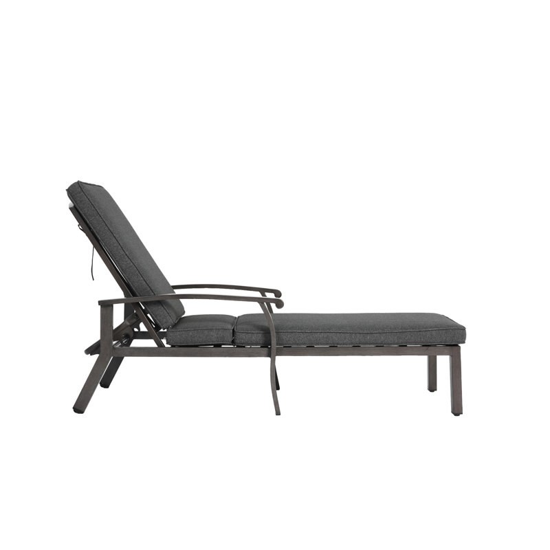 Chaise longue en fonte d'aluminium, Gris
