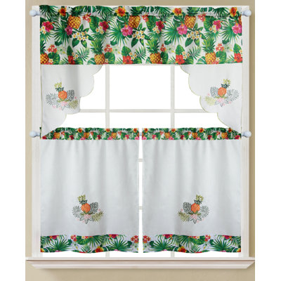 Siomha Tropical Kitchen Curtain Set