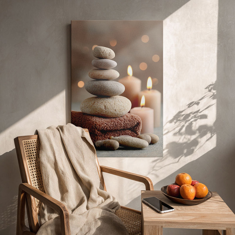 Art sur toile Zen Stacked Stones, H 12 po x l 8 po