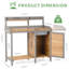 Table de rempotage extérieure en cèdre avec évier et armoire de rangement pour terrasse, jardin et cour arrière
