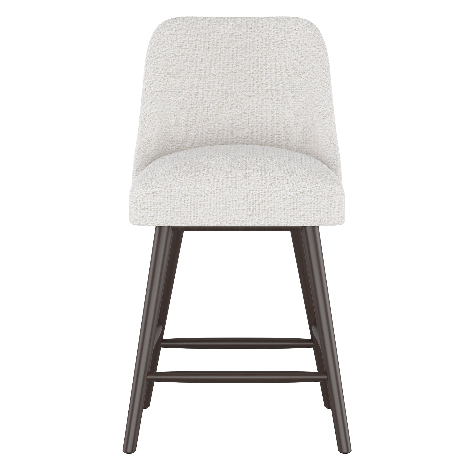 Gallie Mid-Century Modern Stool, Counter Stool (27” Seat Height), White, Espresso