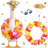 Summer Porch Goose Outfits For Plastic Goose 23/17'' Lawn Patio Statue Clothes Straw Hat And Hawaiian Lei Costume(Tropical Red)(5.91"D X 5.91"W X 1.97"H)