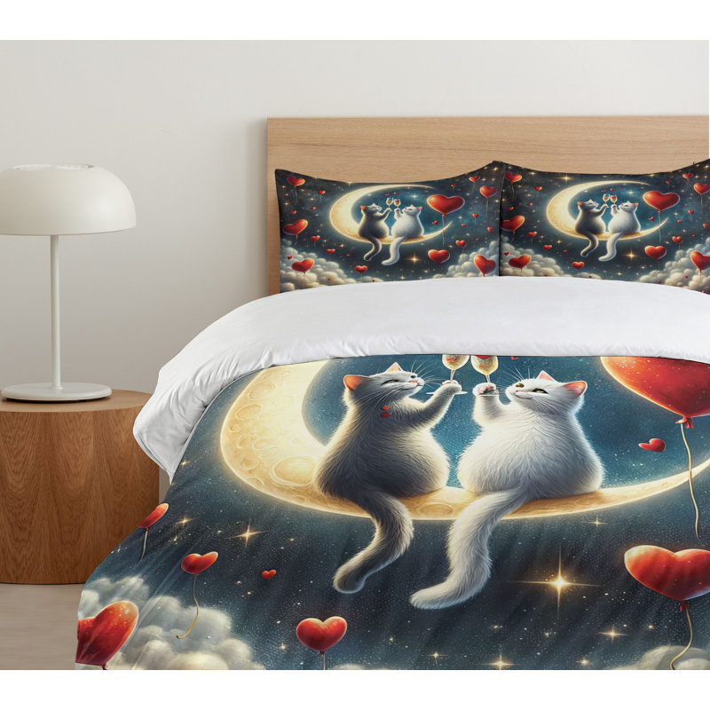 Cat Duvet Cover, King Duvet Cover + 2 Standard Shams