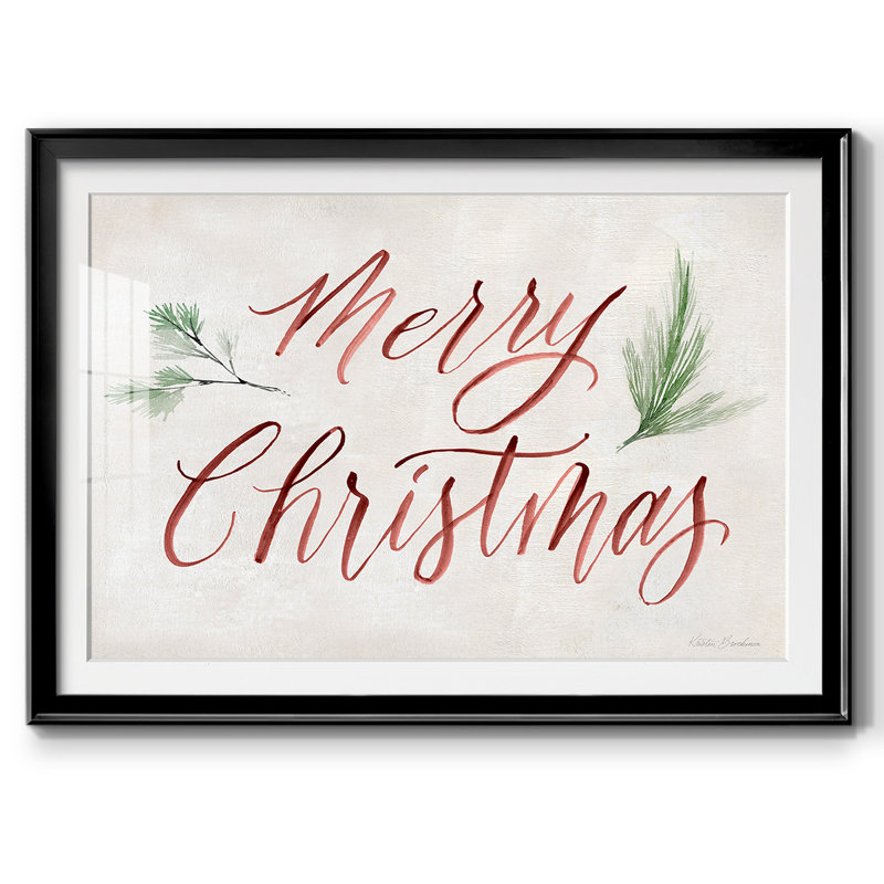 «Merry Christmas», impression encadrée avec biseau mat et verre, Noir, H 19 po x l 27 po x P 1,5 po