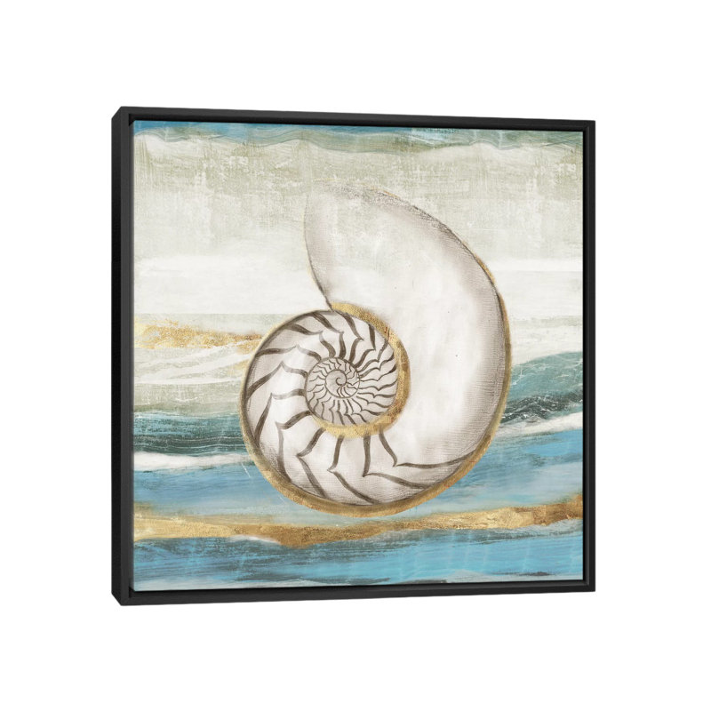 « pacific touch i », impression sur toile, H 18 po x l 18 po x P 1,5 po, Toile avec cadre noir, Pas de tapis