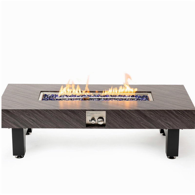 54-inch iron fire pit table (stone)