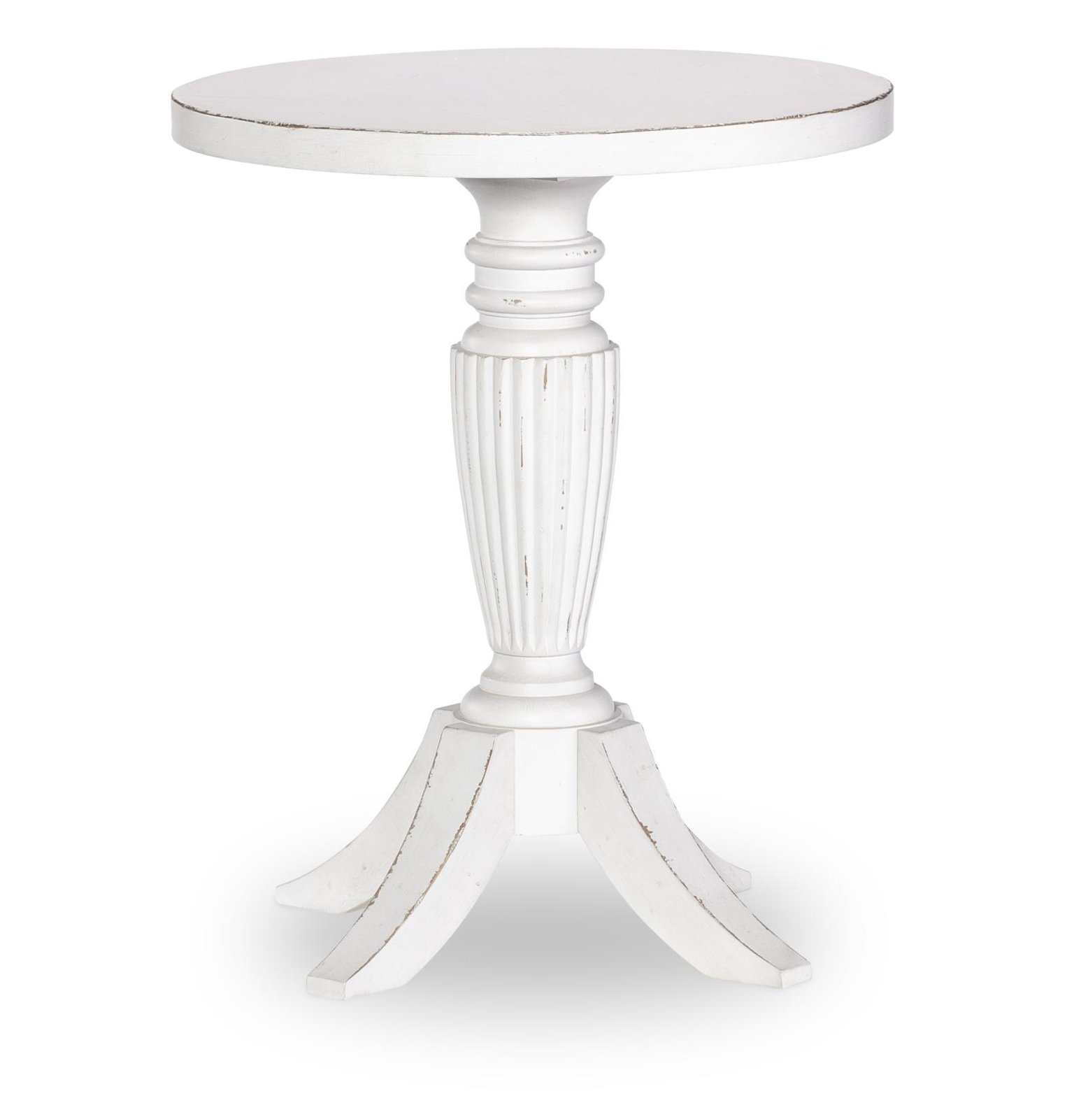 Country Living Round End Table, White