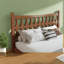 Lit moderne avec cadre de lit en bambou et tête de lit en diamant pour la chambre à coucher
