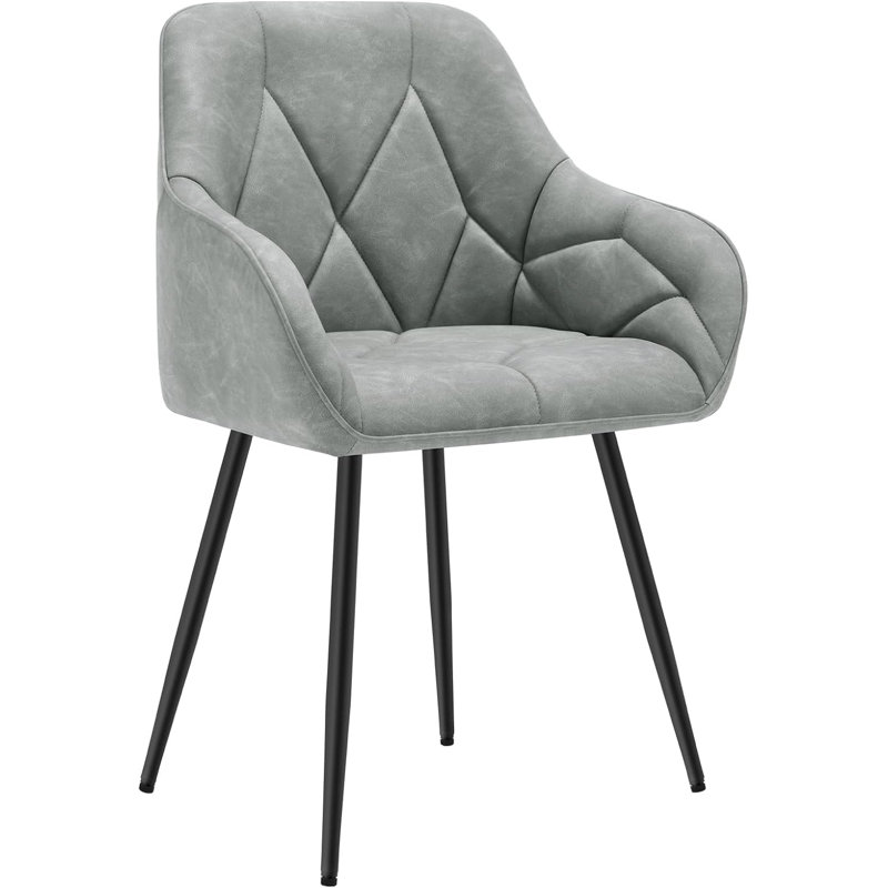 Rigney 50.5cm H Upholstered Metal Side Chair, 1, Grey