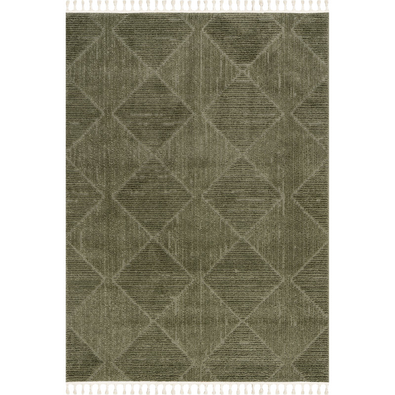 Kerry Textured Geometric Tasseled Area Rug, Rectangle 7'10" x 10'