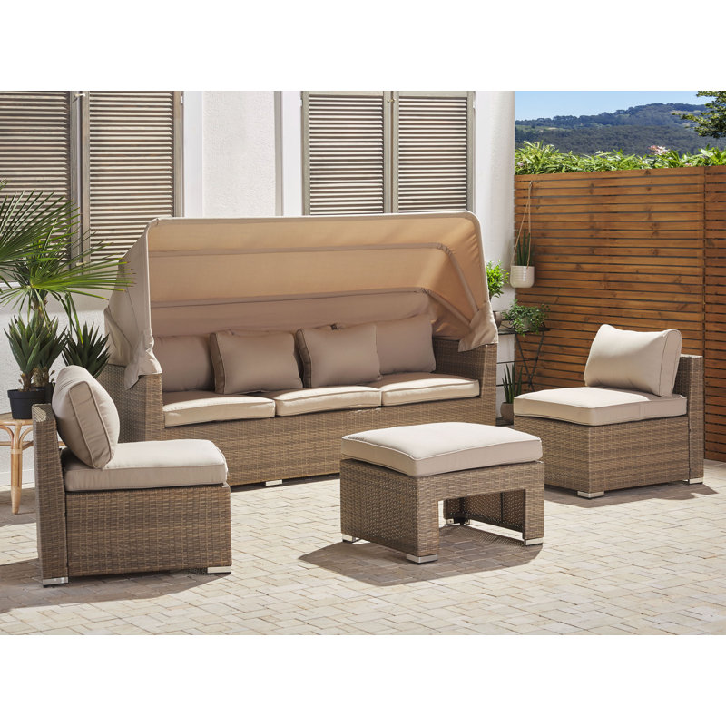 Demirhan 5 Seater Rattan Effect Sofa Set