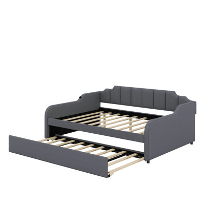 Full Upholstery Daybed With Trundle And USB
