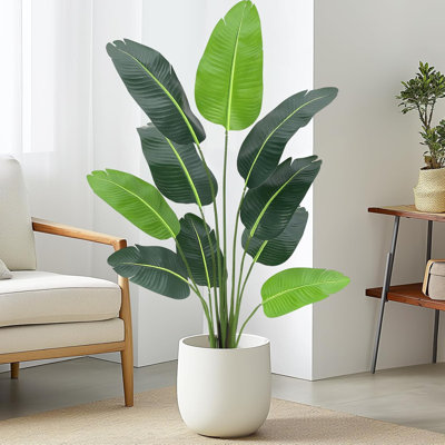 Oiseau de paradis plante artificielle, faux arbre tropical en pot 5 pi, plante artificielle de paradis pour la maison