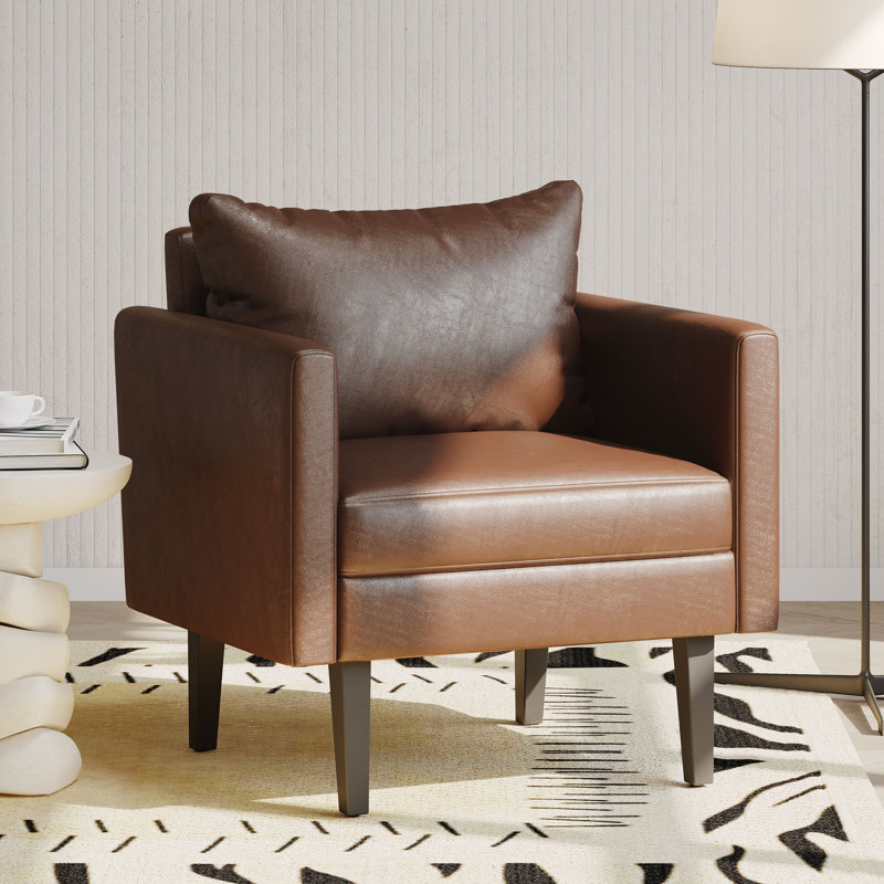 Fauteuil club de 34,75 po Venya, Marron clair