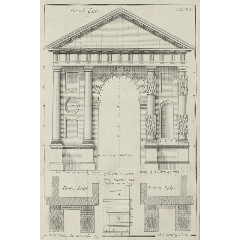 Doric Gate by Langley - Wrapped Canvas Print, 91.44cm H x 61cm W x 3.8cm D