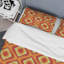 Ikat orange et vert - ensemble de housse de couette abstrait - microfibre de polyester-998689583