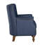 Fauteuil Redi vintage à oreilles de 75 cm de large, recouvert de similicuir et doté de pieds en bois massif.-129167337