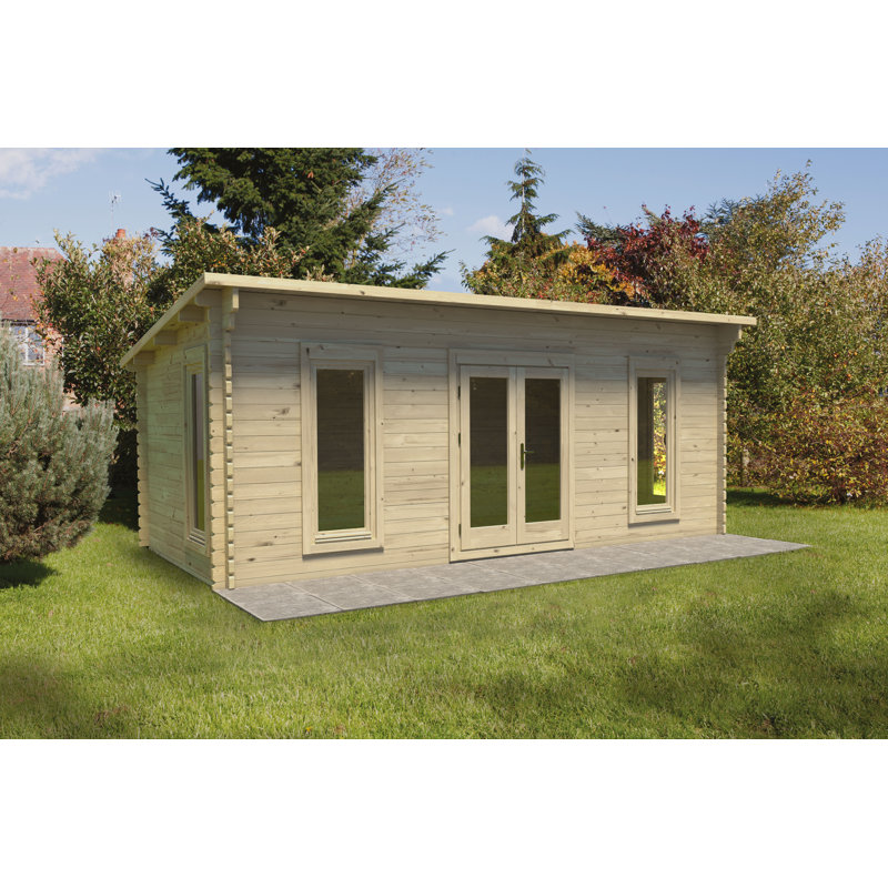 Arley 20 x 11 Ft. Tongue & Groove Log Cabin, No