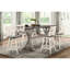 Table de salle à manger à hauteur de comptoir grise, bois massif rectangulaire, 6 options de gris, matériau en bois pour le dîner