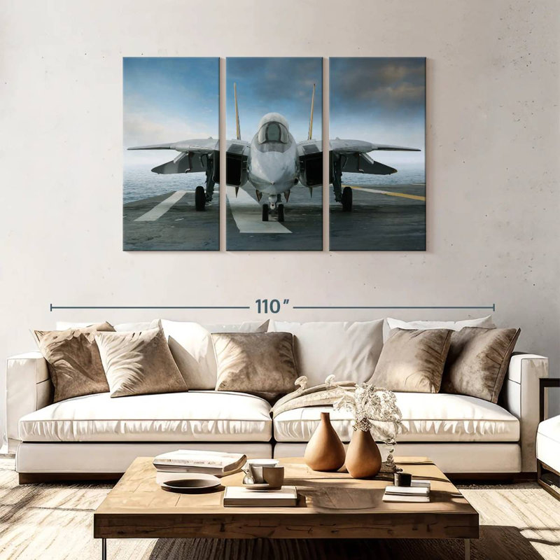 Avion de chasse Mait Parked, H 48 po x l 74 po
