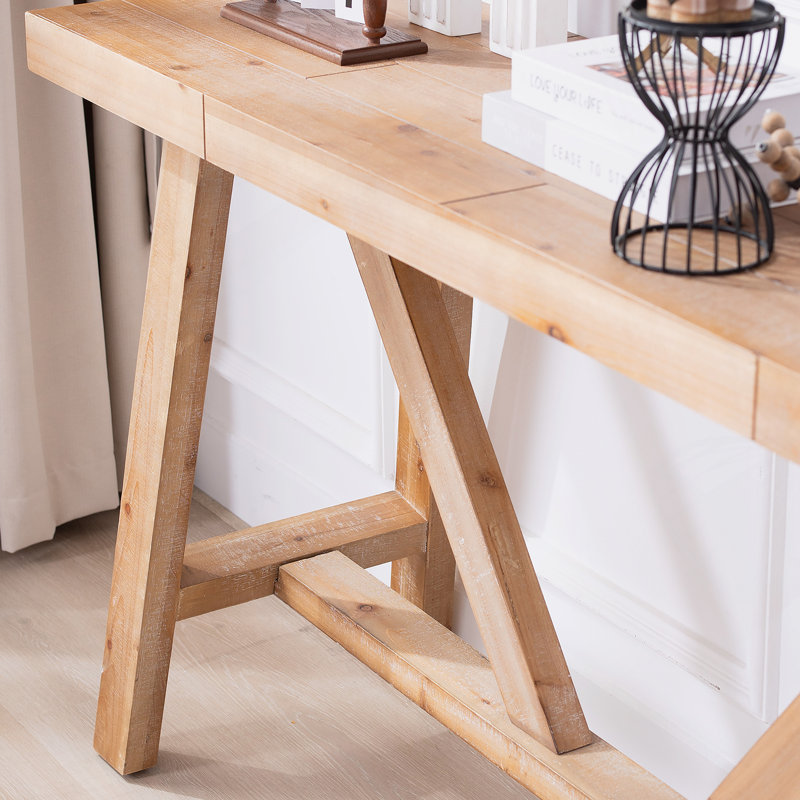Farmhouse A- Frame Wood Console Table, 58.5"